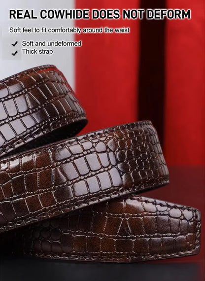 Men's Premium Leather Automatic Buckle Belt | Buy 1 Get 1 Free | Black & Brown | @ Just Rs. 599
